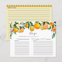 Limón | Citrus | Tarjeta de receta de ducha de nov