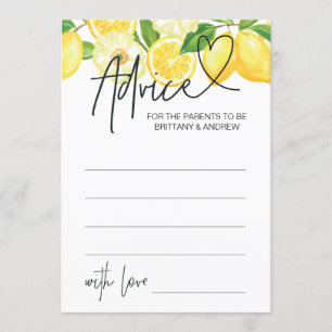 Limón de juegos para Baby Shower con tarjeta de as