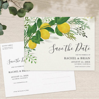 Limón fresco Guardar la tarjeta postal de invitaci
