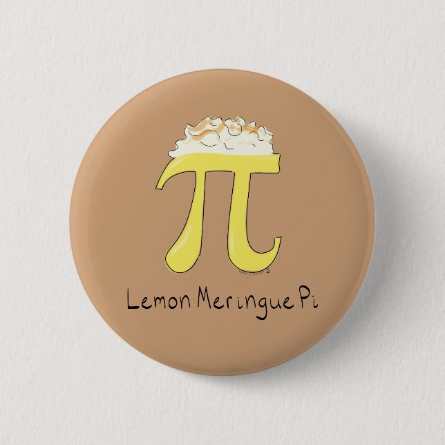 Limon Tarta Pi Día Pi Cute Botón Pin (Anverso)
