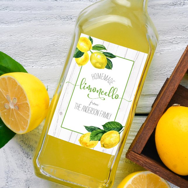 Limoncello acuarela limones nombre de escritura rú (Subido por el creador)