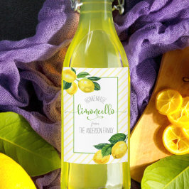 Limoncello acuarela limones personalizado nombre d