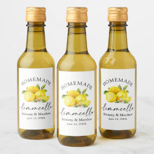 Limoncello casero caligrafía acuarela lemones