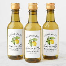 Limoncello casero caligrafía limón acuarela