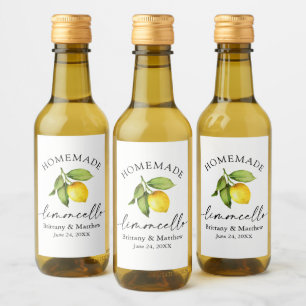 Limoncello casero caligrafía limón acuarela