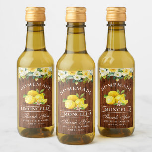 Limoncello Lemons Madera Floral Mini Frascos