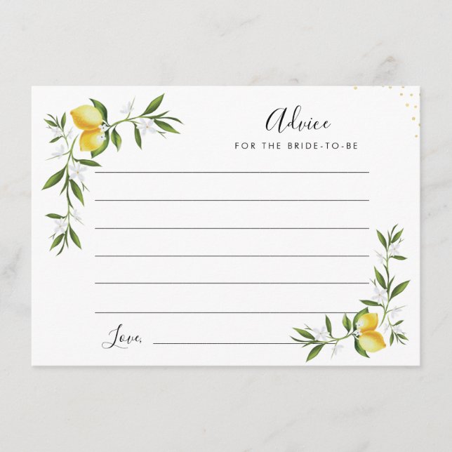 limones acuarelas y tarjeta de consejo sobre veget (Anverso)