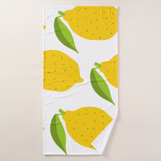 Limones amarillos, patrón artístico sin costura. (Toalla de baño)