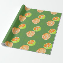 limones divertidos , papel de regalo de cítricos