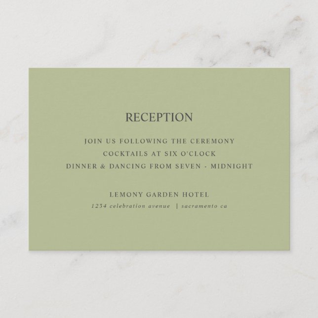 Limones | RECEPCIÓN DE BODA Ecológica Sage (Anverso)