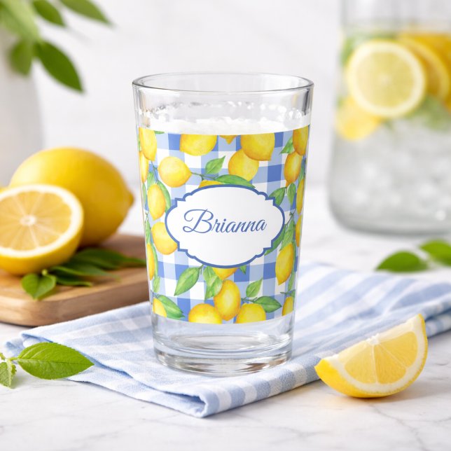 Limones y cuadros azules Vidrio Personalizado (Subido por el creador)