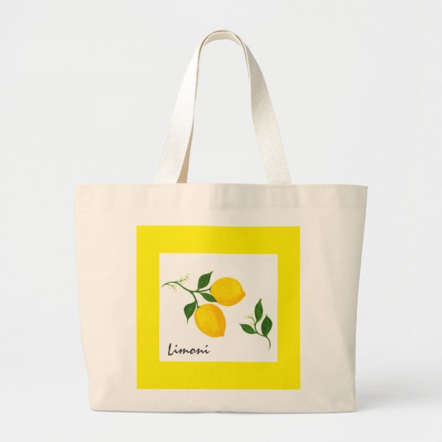 Limoni - Bolsa de tote de lemones y hojas (Frente)