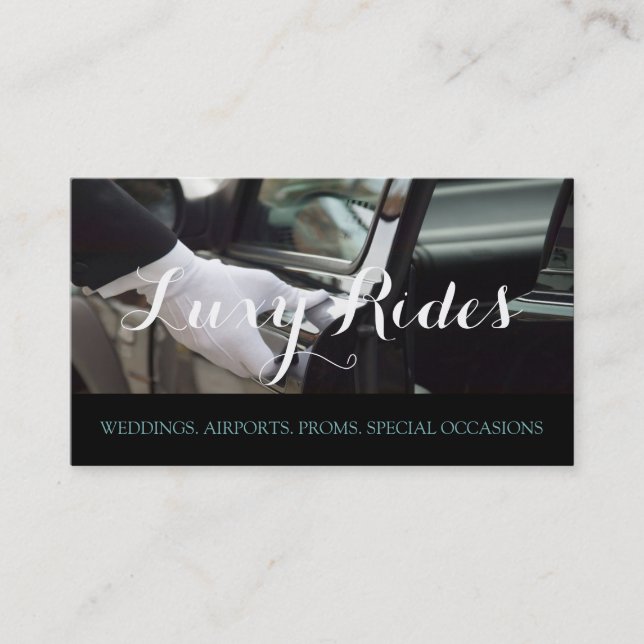 Limousines, servicios Limo, tarjeta de visita de c (Anverso)