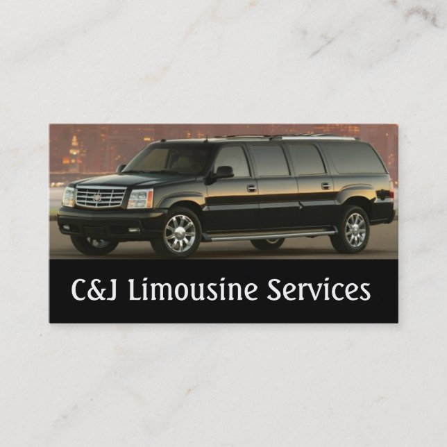 Limousines, servicios Limo, tarjeta de visita de c (Anverso)