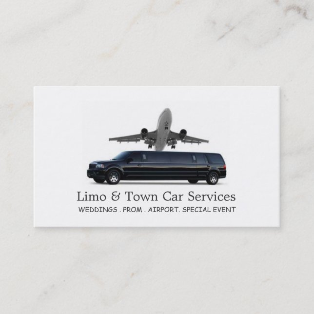 Limousines, servicios Limo, tarjeta de visita de c (Anverso)