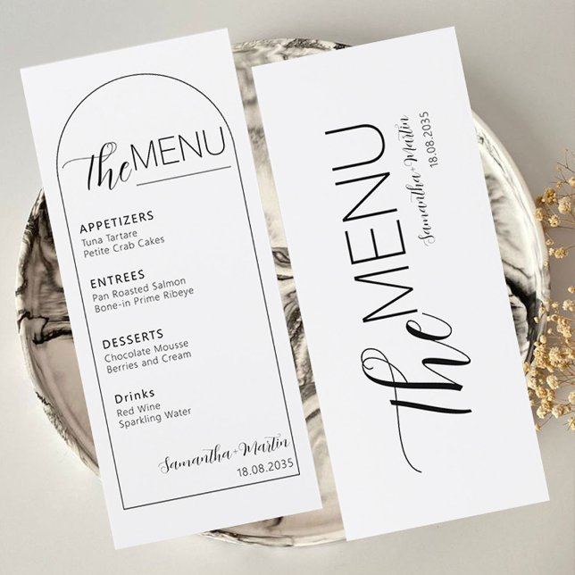 Limpiar el menú Boda de script de texto mínimo (wedding menu)