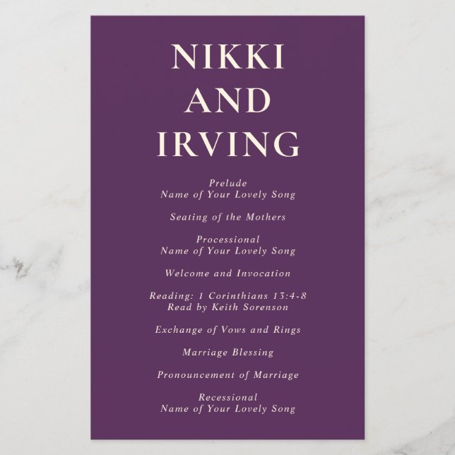 Limpiar fuentes negrita Programa de bodas con pres (Frente)