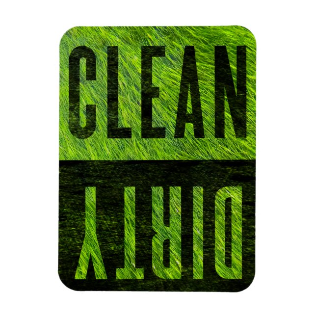 Limpiar | Imán de lavavajillas sucio de estilo gra (Vertical)