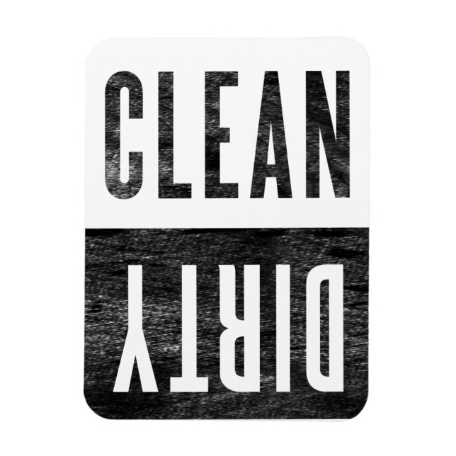 Limpiar | Imán de lavavajillas sucio estilo Letter (Vertical)