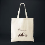 Limpiar la bolsa de tocas de la dama de honor de l<br><div class="desc">Esta clara mochila de tote de la dama de montaña es el regalo perfecto de boda para presentar a sus damas de honor y dama de honor para un boda rústico. El diseño presenta una idílica montaña marrón acuática.</div>