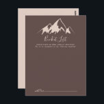 Limpiar las tarjetas de lista de cubo de bodas de<br><div class="desc">Estas naipes naipes son la actividad perfecta para una recepción nupcial moderna o una ducha de novias. El diseño presenta una idílica montaña color beige acuático. Cambie la redacción para que se adapte a cualquier evento vital. El signo de la lista de cubo se vende por separado.</div>