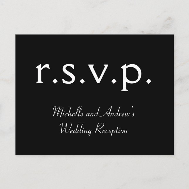 Limpiar "r.s.v.p." Postal (Anverso)