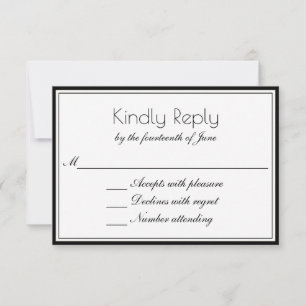 Limpiar RSVP elegante con cualquier borde de color