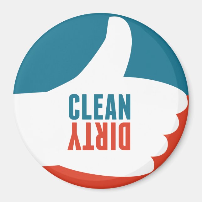 Limpiar sucio lavavajillas Imán Pulgares hacia arr (Frente)