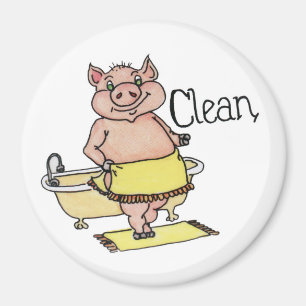 Limpie el imán del lavaplatos de Piggie