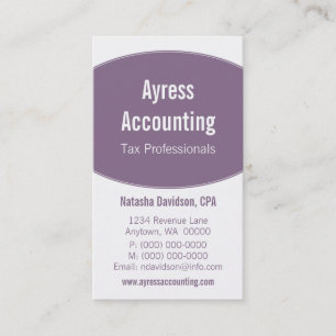 Limpie la tarjeta de visita de las curvas, lila