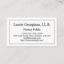 Limpie y tarjeta de visita adaptable del notario