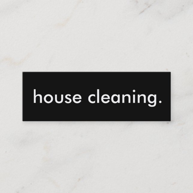 limpieza de la casa. tarjeta de sacador de la (Anverso)