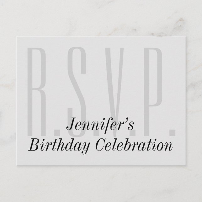 Limpio, respetable "R.S.V.P." Postal (Anverso)