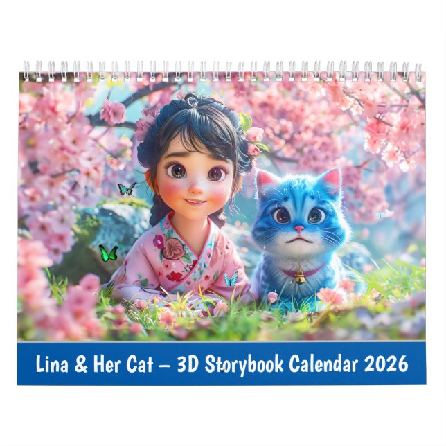 Lina y su gato – Calendario de cuento 3D 2026 (Tapa)