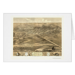 Lincoln, mapa panorámico de IL - 1869