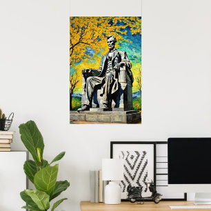 Lincoln Memorial Van Gogh Pintura Estilo Arte