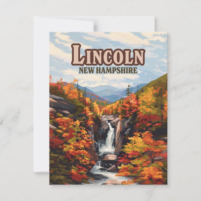 Lincoln New Hampshire Franconia Falls Autumn Card (Anverso)