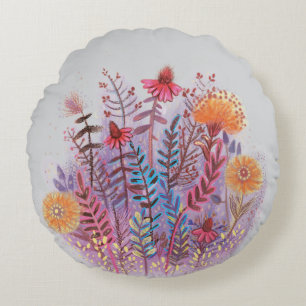 linda almohada floral redonda