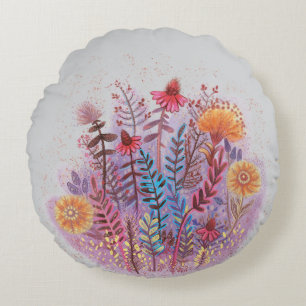 linda almohada floral redonda