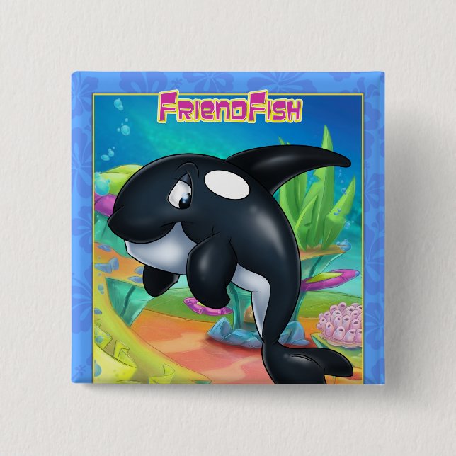 linda ballena personalizado en un botón (Anverso)