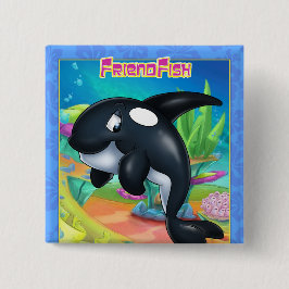 linda ballena personalizado en un botón