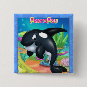 linda ballena personalizado en un botón