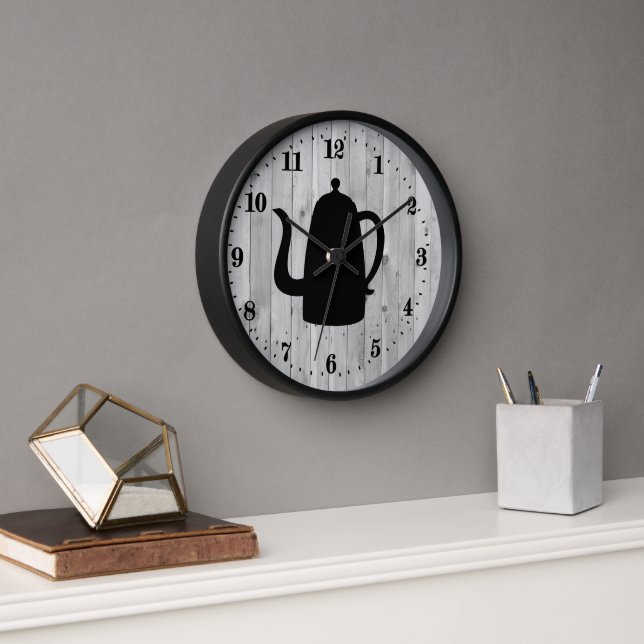 linda cafetera campestre arte de grande reloj (Oficina)