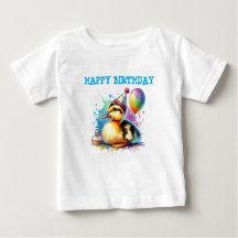 linda camisa de cumpleaños de pato bebé