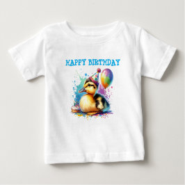 linda camisa de cumpleaños de pato bebé