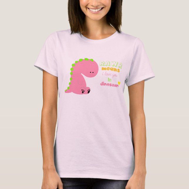 linda camiseta de dinosaurio rawre (Anverso)