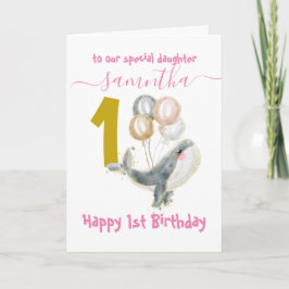 linda chica de ballenas primera tarjeta de cumplea