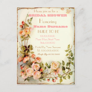 linda invitación a la ducha de novia floral