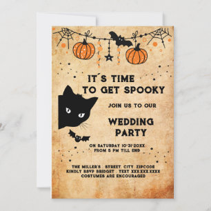 linda invitación a la fiesta de boda de gatos negr