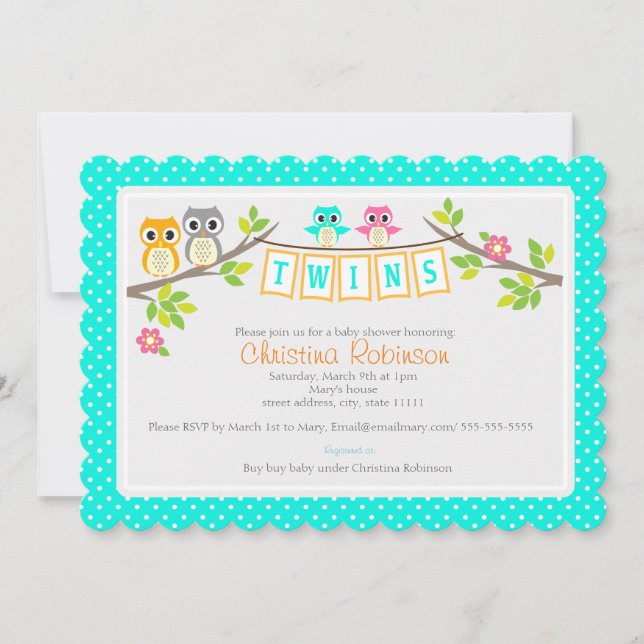 linda lechón gemelo 5 x 7 tarjeta de invitación (Anverso)